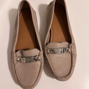 Coach Women's Leather Beige Loafers